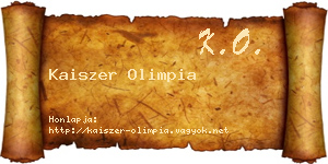Kaiszer Olimpia névjegykártya